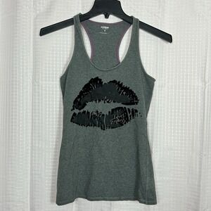 EXPRESS Sexy Stretch Tank Top Women's Sz Medium Kiss Lips Love Express (D)